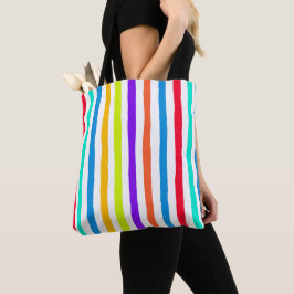 Handgezeichnet Streifen in kräftigen Pop-Kunstfarb Tasche