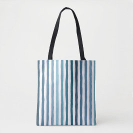Handgezeichnet Streifen in Meeresblau-inspiriert F Tasche