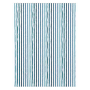 Handgezeichnet Streifen in Meeresblau-inspiriert F Tischdecke