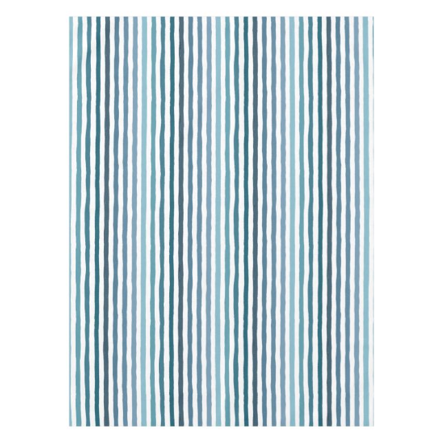 Handgezeichnet Streifen in Meeresblau-inspiriert F Tischdecke (Vorderseite)