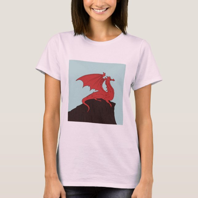 Handgezeichnet Stroke Dragon Design T-Shirt (Vorderseite)