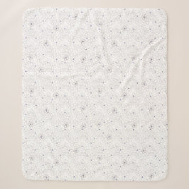 Handgezeichnet Taupe White Blume Sherpa Blanket Sherpadecke