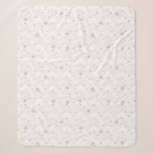 Handgezeichnet Taupe White Blume Sherpa Blanket Sherpadecke