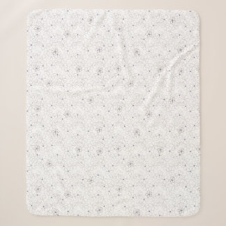 Handgezeichnet Taupe White Blume Sherpa Blanket Sherpadecke