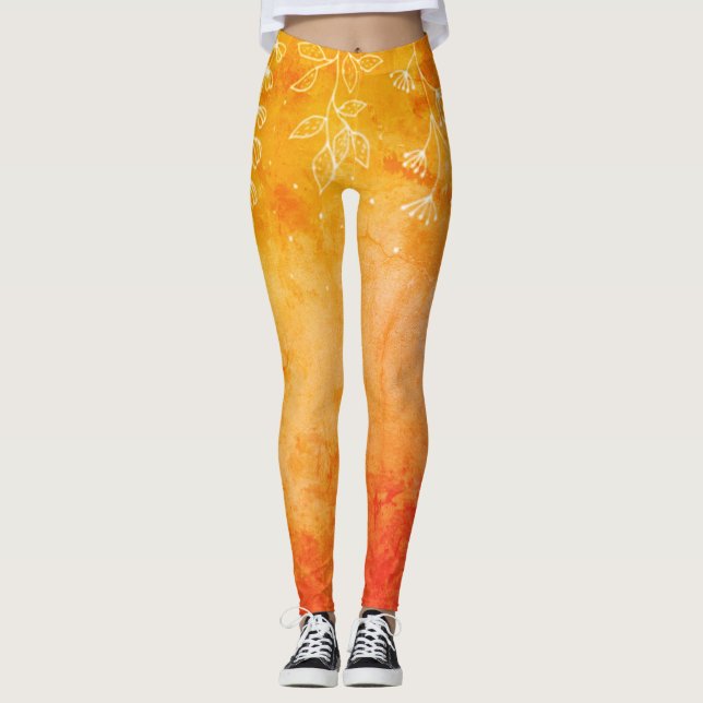 Handgezeichnet Terrakotta-Leggings Leggings (Vorderseite)