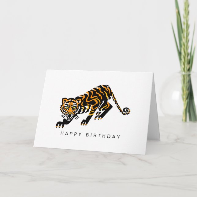 Handgezeichnet - TIGER - Wildtiere - Natur Karte (Vorderseite)