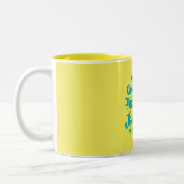 HandGezeichnet Typografie-Tasse mit Motivierend Zi Zweifarbige Tasse