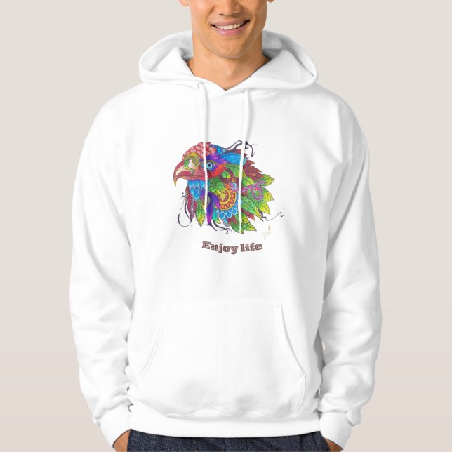 HandGezeichnet Vogelkunst Hoodie (Vorderseite)