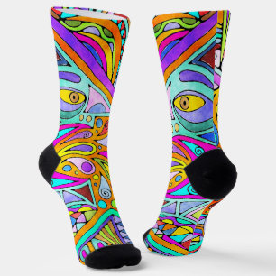 Handgezeichnet von EDDArt - Blah Blah Blah 1 Socken