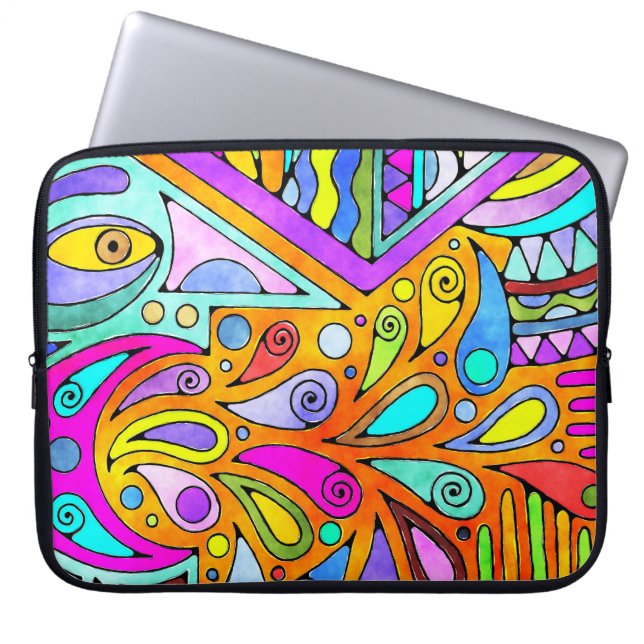 Handgezeichnet von EDDArt - Blah Blah Blah Blah 1 Laptopschutzhülle (Vorderseite)