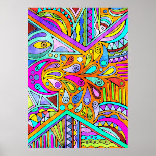 Handgezeichnet von EDDArt - Blah Blah Blah Blah 1 Poster