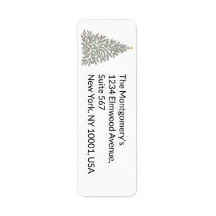 Handgezeichnet Weihnachtsbaum-Familienurlaubskarte