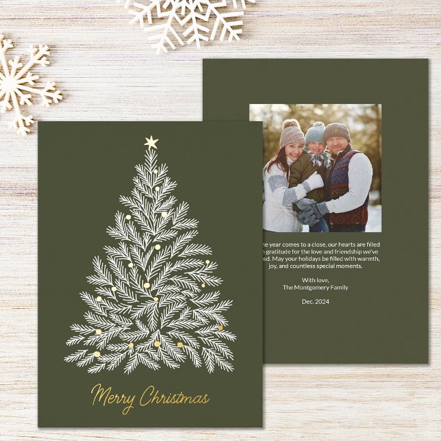 Handgezeichnet Weihnachtsbaumfotokarte Folien Feiertagskarte (Von Creator hochgeladen)