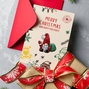 Handgezeichnet Weihnachtskarte Feiertagskarte