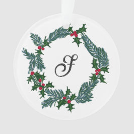 Handgezeichnet Weihnachtskranz, individualisierbar Ornament