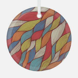 HandGezeichnet Wellen: Abstrakter Nahtloser Hinter Ornament Aus Glas