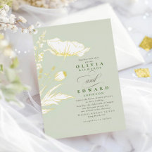 Handgezeichnet Wildblumen Elegante Hochzeit