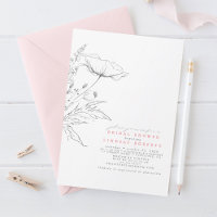 Handgezeichnet Wildblumen Elegantes rosa Brautpart