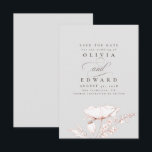Handgezeichnet Wildblumen Light Gray Save the Date<br><div class="desc">Handgezeichnet Rose Gold Wildblumen hellgrau speichern Sie die Datumskarten</div>