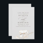 Handgezeichnet Wildblumen Light Gray Save the Date<br><div class="desc">Handgezeichnet goldene Wildblumen hellgrau speichern die Datumskarten</div>