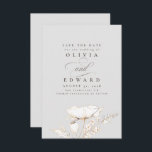 Handgezeichnet Wildblumen Light Gray Save the Date<br><div class="desc">Handgezeichnet goldene Wildblumen hellgrau speichern die Datumskarten</div>
