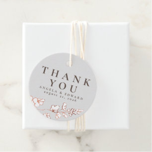 Handgezeichnet Wildblumen Minimalistisch Danke Geschenkanhänger