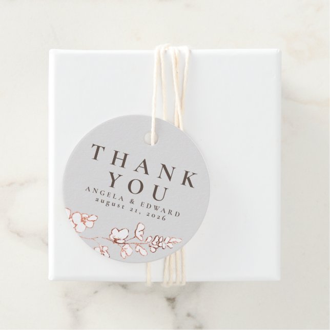 Handgezeichnet Wildblumen Minimalistisch Danke Geschenkanhänger (Beispiel)