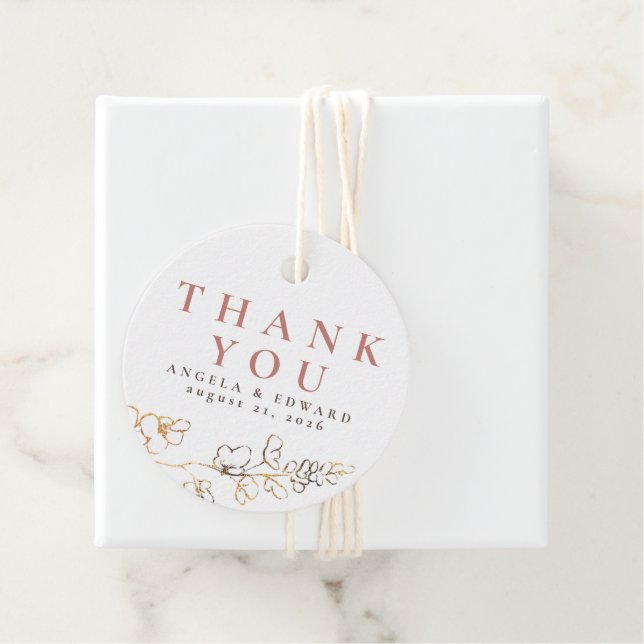 Handgezeichnet Wildblumen Minimalistisch Vielen Da Geschenkanhänger (Beispiel)
