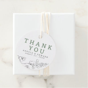 Handgezeichnet Wildblumen Minimalistisch Vielen Da Geschenkanhänger