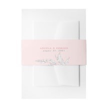 Handgezeichnet Wildblumen Rosa Elegante Hochzeit