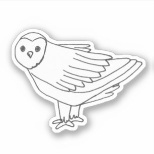 Handgezeichnet Wildlife Nature Bird Snowy Owl Aufkleber