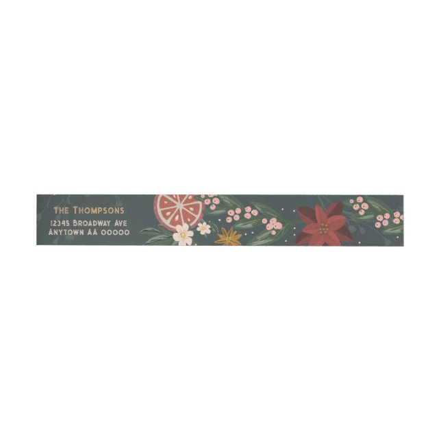 Handgezeichnet Winter Florals Wraparound-Adresseti (Person)