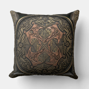 Handgezeichnet zu 3D-Digital: Intricates Bronzeman Kissen
