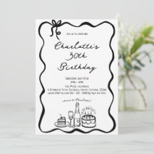 Handgezeichnete 30. Geburtstagseinladung