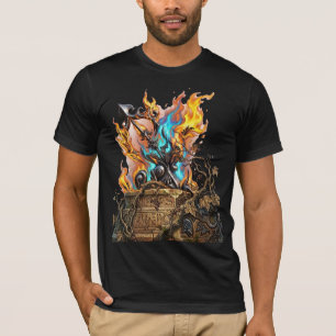 Handgezeichnete 3D-flammende mythische Waffe - Ast T-Shirt