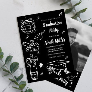 Handgezeichnete Abschluss-Einladungsvorlage für Ab Einladung