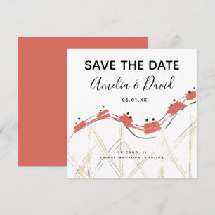 Handgezeichnete abstrakte Achterbahn Save-the-Date
