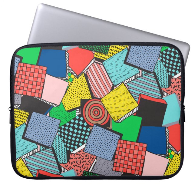 Handgezeichnete Abstrakte Blöcke Textur Laptopschutzhülle (Vorderseite)