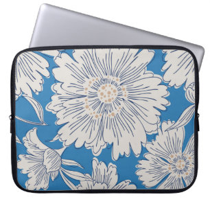 Handgezeichnete abstrakte Blume. Zugkraft Laptopschutzhülle