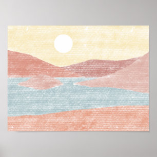 Handgezeichnete Abstrakte Landschaft Poster