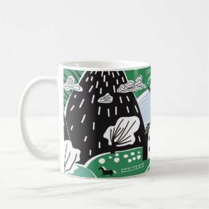 Handgezeichnete abstrakte skandinavische Grafikill Kaffeetasse