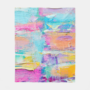 Handgezeichnete Acrylmalerei. Abstrakte Kunst Fleecedecke
