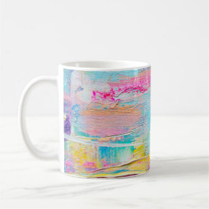 Handgezeichnete Acrylmalerei. Abstrakte Kunst Kaffeetasse