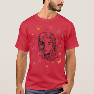 Handgezeichnete Anime Skelita mit Schmetterlingspr T-Shirt