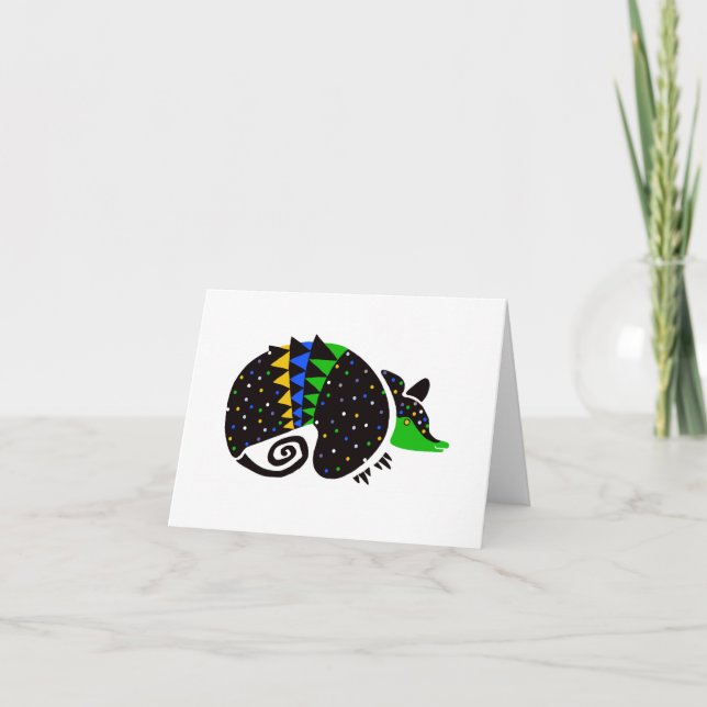 Handgezeichnete ARMADILLO - Erhaltung - wild leben Dankeskarte (Vorderseite)