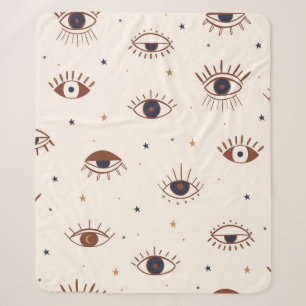 Handgezeichnete Augen Mystisches Nahtloses Muster. Sherpadecke