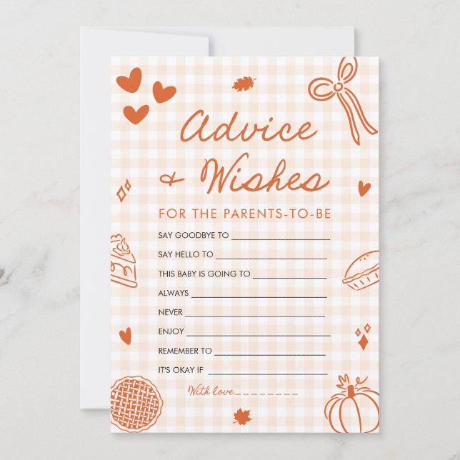 Handgezeichnete Babydusche und Wunschspiel Einladung (Vorderseite)