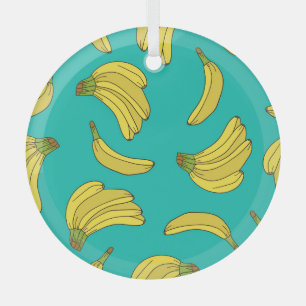 Handgezeichnete Bananen: Farbskizzenmuster Ornament Aus Glas