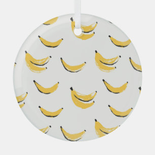 Handgezeichnete Bananen, stilvolles nahtloses Must Ornament Aus Glas
