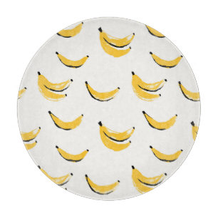 Handgezeichnete Bananen, stilvolles nahtloses Must Schneidebrett